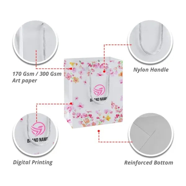 Printed Matte Paper Bags (300 GSM Art Paper)