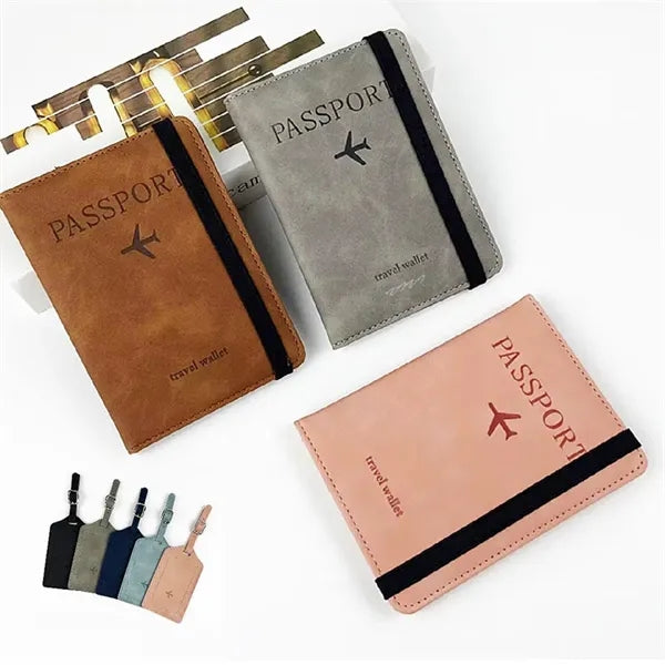 Passport Holder With Luggage Tag Travel Set