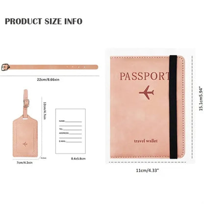 Passport Holder With Luggage Tag Travel Set