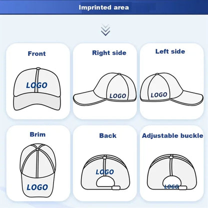 Customizable 6-piece high-quality cotton baseball cap