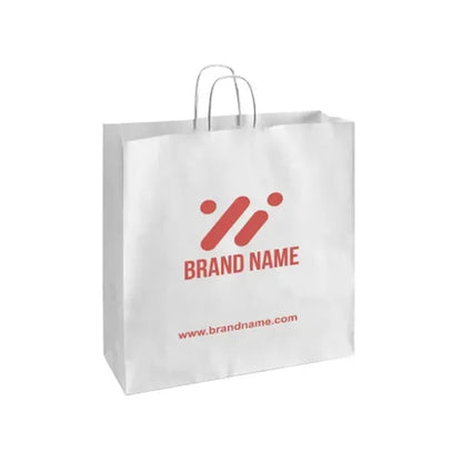 Printed White Paper Shopping Bags (14" x 10" x 15.5")
