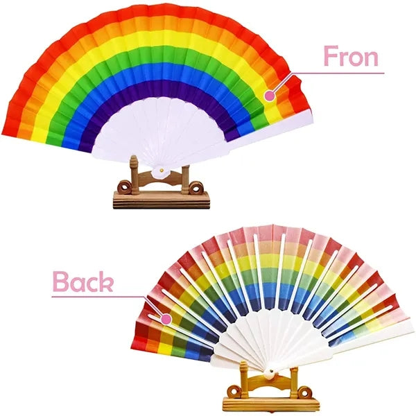 Folding Rainbow Hand Held Fan