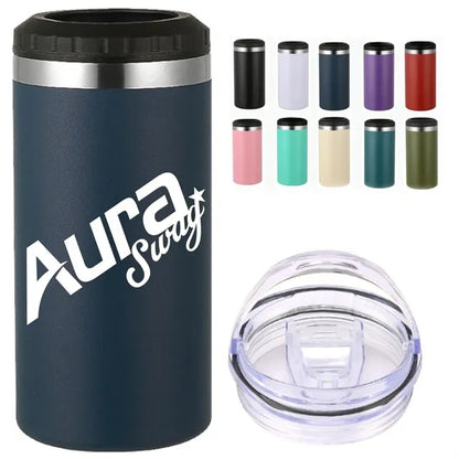 16oz Dual Lid Stainless Steel Can Cooler