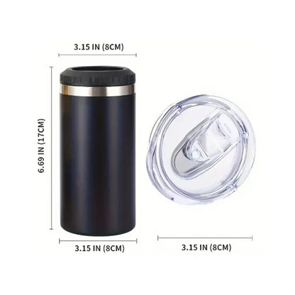 16oz Dual Lid Stainless Steel Can Cooler