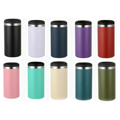 16oz Dual Lid Stainless Steel Can Cooler