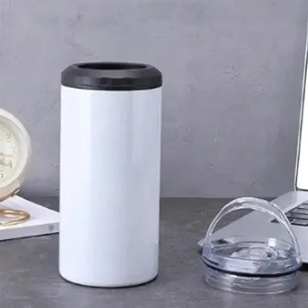 16oz Dual Lid Stainless Steel Can Cooler