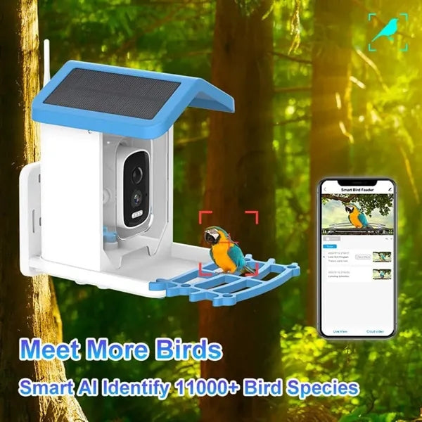 Smart Bird Feeder Camera with Solar Panel