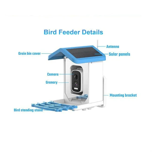 Smart Bird Feeder Camera with Solar Panel