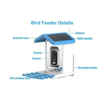 Smart Bird Feeder Camera with Solar Panel