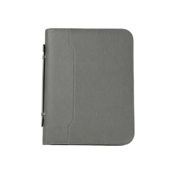 Leather Zippered Business Portfolio With Handle Documents