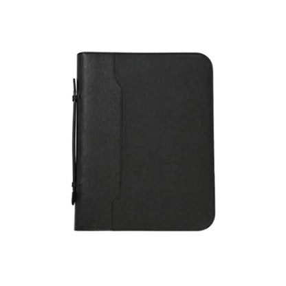 Leather Zippered Business Portfolio With Handle Documents