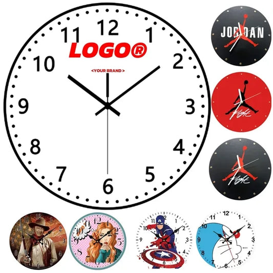 Customizable Plastic Wall Clock With Logo For Office