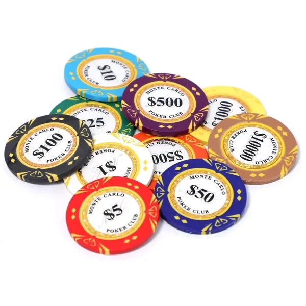 Custom Ceramic Poker Chips Set Casino Style Club Gaming Coin