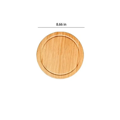 Bamboo Board Set With Folding Knife Storage Outdoor Picnic