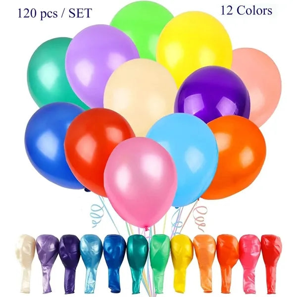 12-Inch Balloons  120 Set  Assorted Colors for Events
