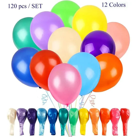 12-Inch Balloons  120 Set  Assorted Colors for Events