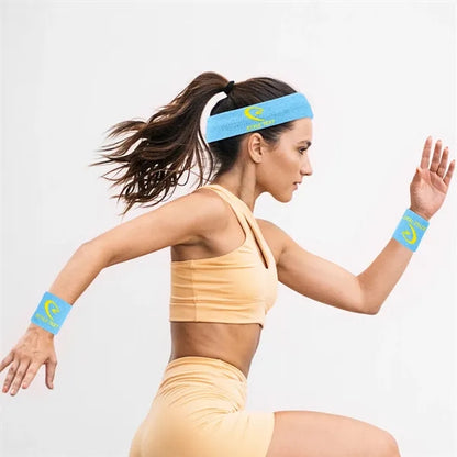 Three-Piece Sport Headband And Wristband Set (Embroidered)