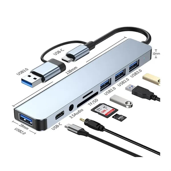 8 in 1 USB C Hub Docking Station