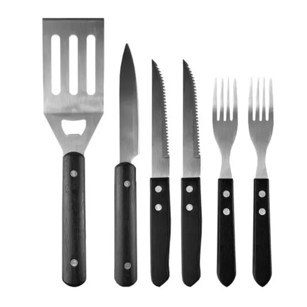 Portable BBQ Grill 7-piece Tool Set with Carrying Bag Case