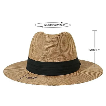 Wide Brim Straw Sun  UV Protection Beach Hat Summer Cap