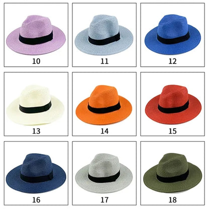 Wide Brim Straw Sun  UV Protection Beach Hat Summer Cap