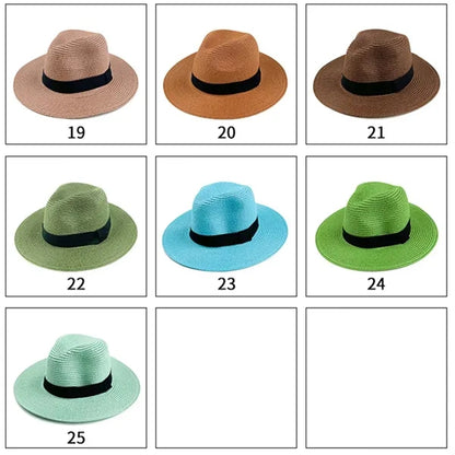 Wide Brim Straw Sun  UV Protection Beach Hat Summer Cap