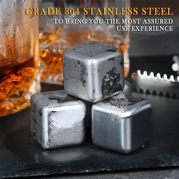Luxury Whiskey Glass Gift Set with Stone Ice & Wood Box