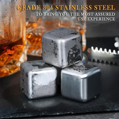 Luxury Whiskey Glass Gift Set with Stone Ice & Wood Box