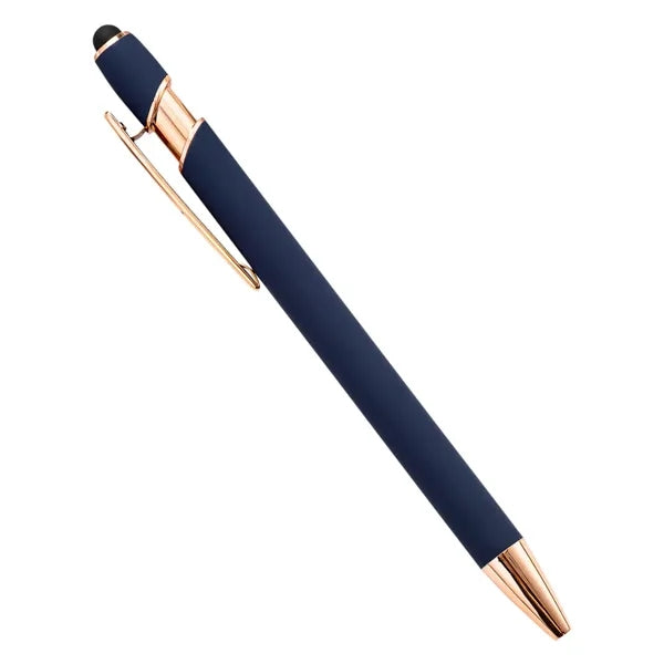 Rose Gold Metal Ballpoint Pen With Stylus
