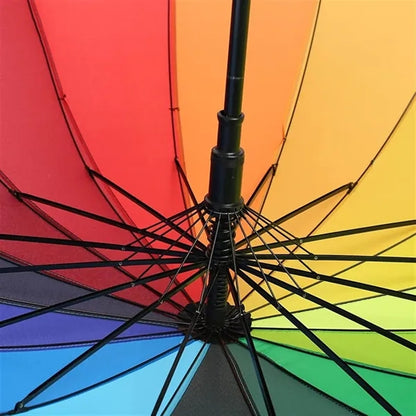 Large 16K Colorful Straight Rainbow Umbrella