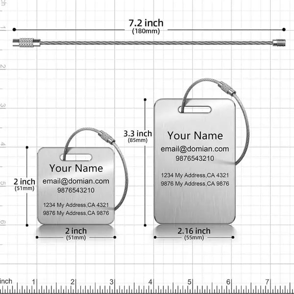 Stainless Steel Luggage Tag