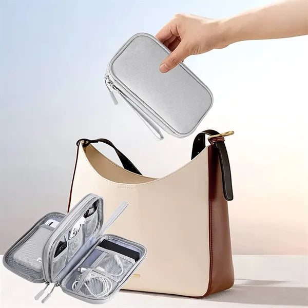 Small Electronics Accessories Organizer Bag with Handle