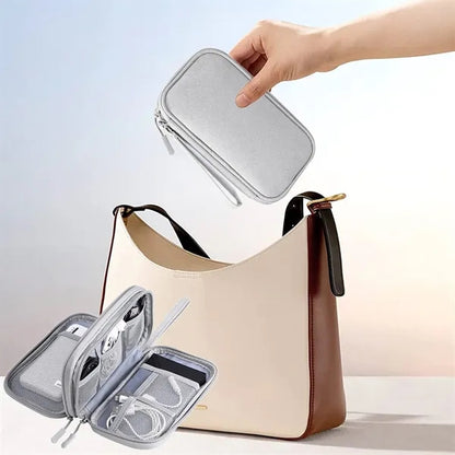 Small Electronics Accessories Organizer Bag with Handle
