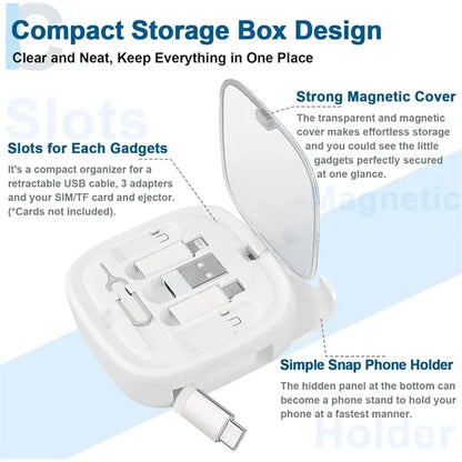 6-in-1 Fast Charging Cord Kit with Travel Storage Case