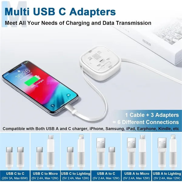 6-in-1 Fast Charging Cord Kit with Travel Storage Case