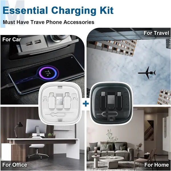 6-in-1 Fast Charging Cord Kit with Travel Storage Case