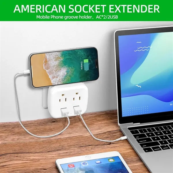 Portable Multi-Plug Wall Outlet Extender