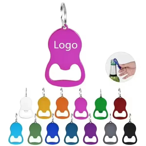 Round Bell Shape Plain Bottle Opener w/Key Ring