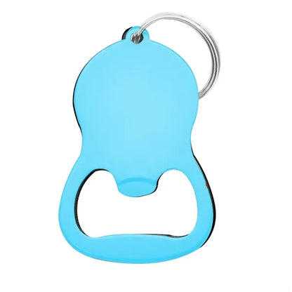 Round Bell Shape Plain Bottle Opener w/Key Ring
