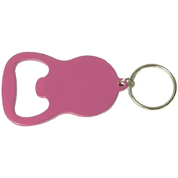 Round Bell Shape Plain Bottle Opener w/Key Ring
