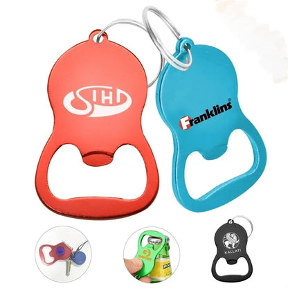 Round Bell Shape Plain Bottle Opener w/Key Ring