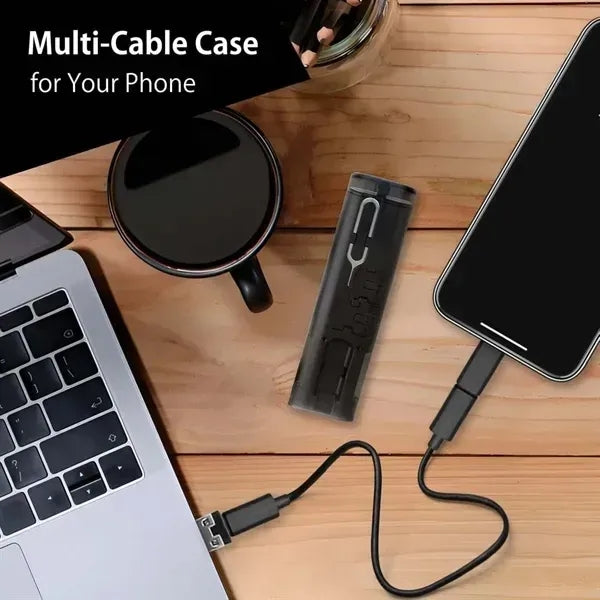 Compact charging cable usb adapter convertor kit