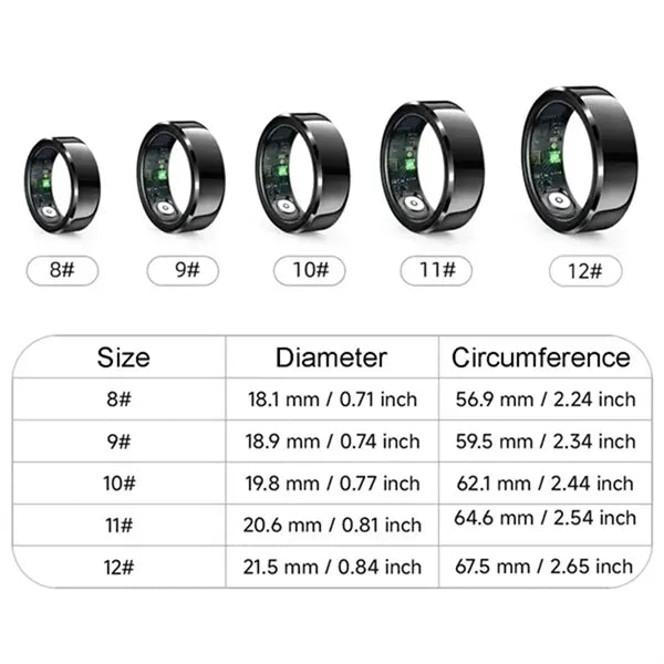 Smart Fitness Ring Health Monitor Heart Rate Sleep Tracking