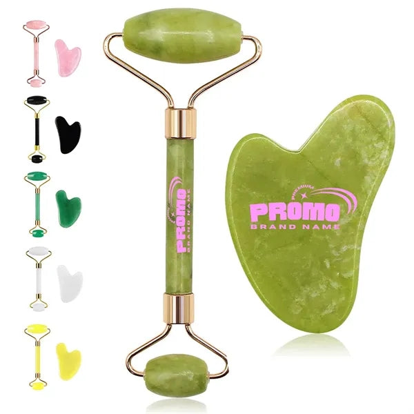 Jade Roller Facial Gua Sha Tool Set Scraping Massage Kit