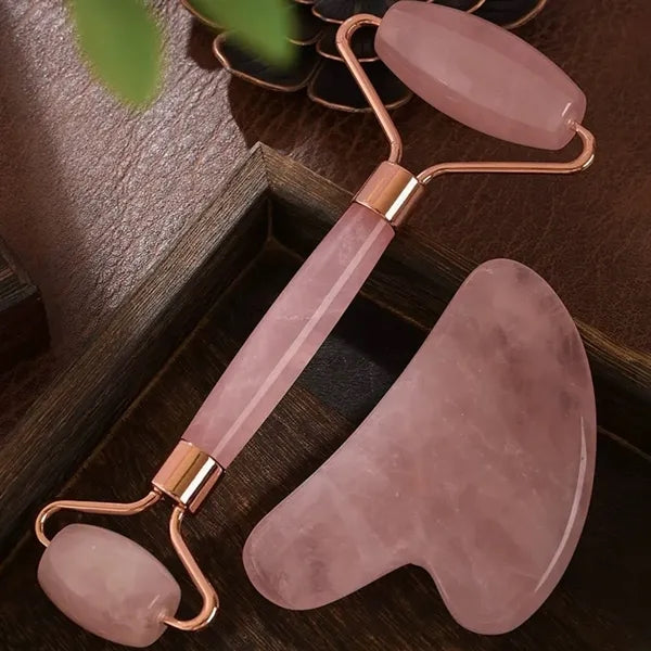 Jade Roller Facial Gua Sha Tool Set Scraping Massage Kit