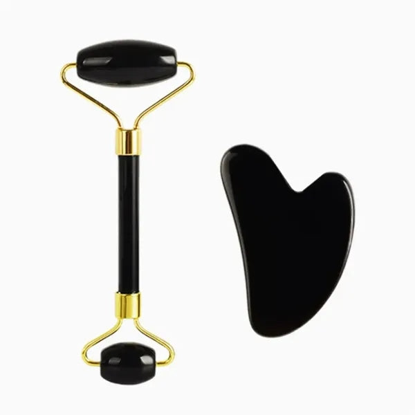 Jade Roller Facial Gua Sha Tool Set Scraping Massage Kit