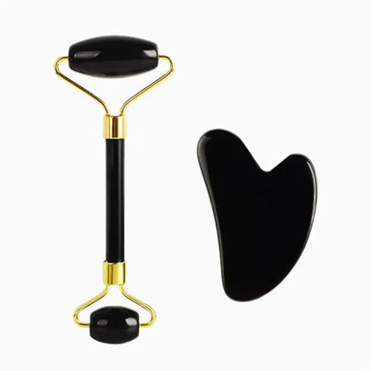 Jade Roller Facial Gua Sha Tool Set Scraping Massage Kit