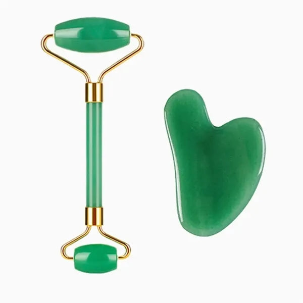Jade Roller Facial Gua Sha Tool Set Scraping Massage Kit