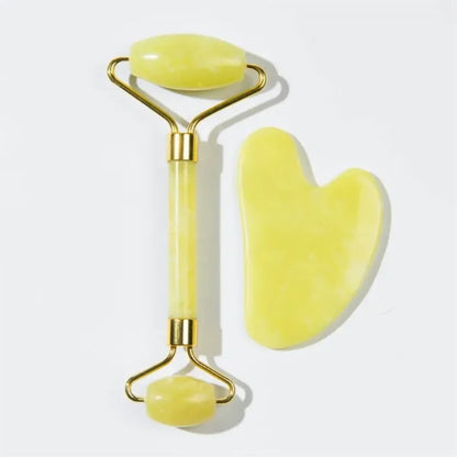 Jade Roller Facial Gua Sha Tool Set Scraping Massage Kit