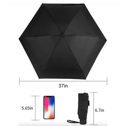 Compact Folding Travel Umbrella with Case Windproof Portable